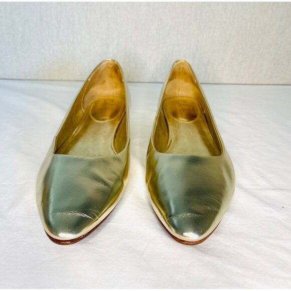 Cole Haan Womens Gold Leather Flats Size 11 - Picture 4 of 9